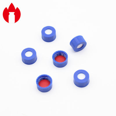 9mm Plastikmaterielle blaue Farbe überwurfmutter-pp. für chromatographische Flasche