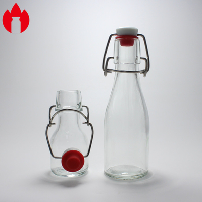 Spezifische, klare Glasflasche mit Form für Soda, Saft, Wein, Bier, Getränke