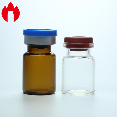 Pharmazeutische 5ml klären sich oder bernsteinfarbige Minilyophilisations-Glasphiolen mit Kappe