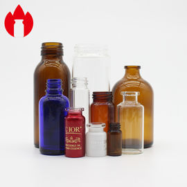 Flasche aus Glas mit Medikament für den Krampfhals