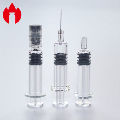 Kosmetische Luer Lock Spritze, 1 ml Vorgefüllte Spritze 5,0 Neutraler Borosilikatglasmaterial