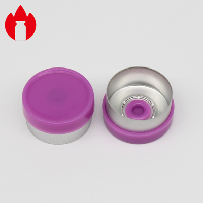13mm purpurrote glatte Flansch-Einspritzungs-pharmazeutische Glasphiolenkappen