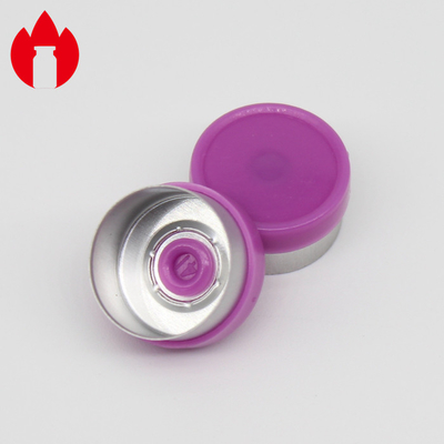 13mm purpurrote glatte Flansch-Einspritzungs-pharmazeutische Glasphiolenkappen
