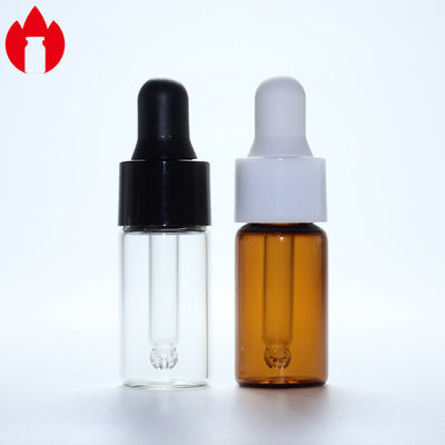 3 ml klare oder bärnsteinfarbene Schraubglasflasche mit Tropfkappe